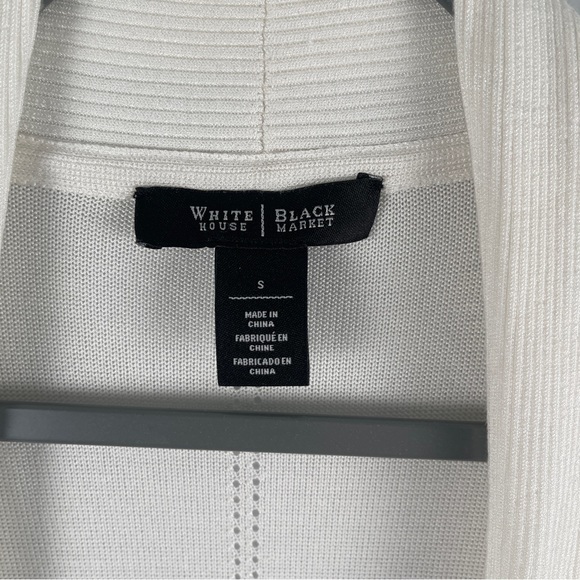 WHITE HOUSE BLACK MARKET DRAPED CARDIGAN | White | Small - Picture 5 of 5